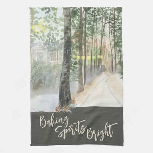 Winter Landscape Baking Spirits Bright Kitchen Towel