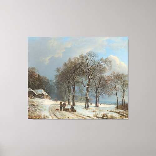 Winter Landscape Barend Cornelis Koekkoek 1835 Canvas Print