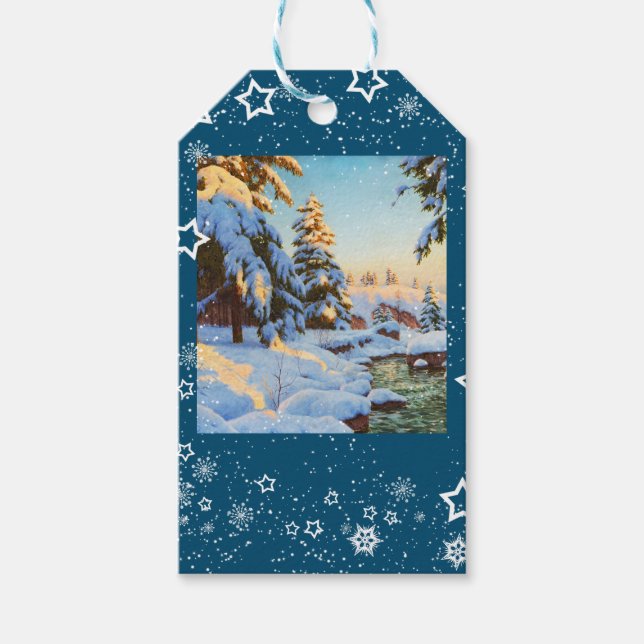 Winter landscape, Bessonof Gift Tags (Front)