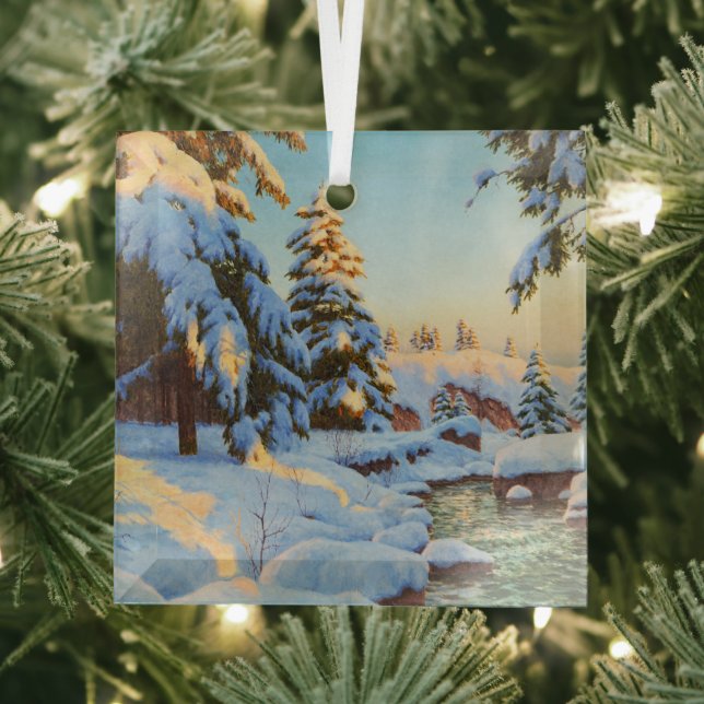 Winter landscape, Bessonof Glass Ornament (Insitu)