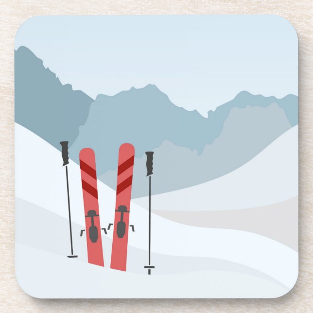 Winter landscape beverage coaster (Front)