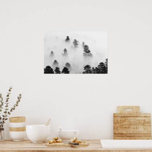 Winter Landscape Black And White Photography Poster
