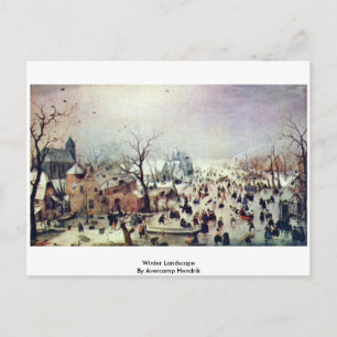 Winter Landscape By Avercamp Hendrik Postcard