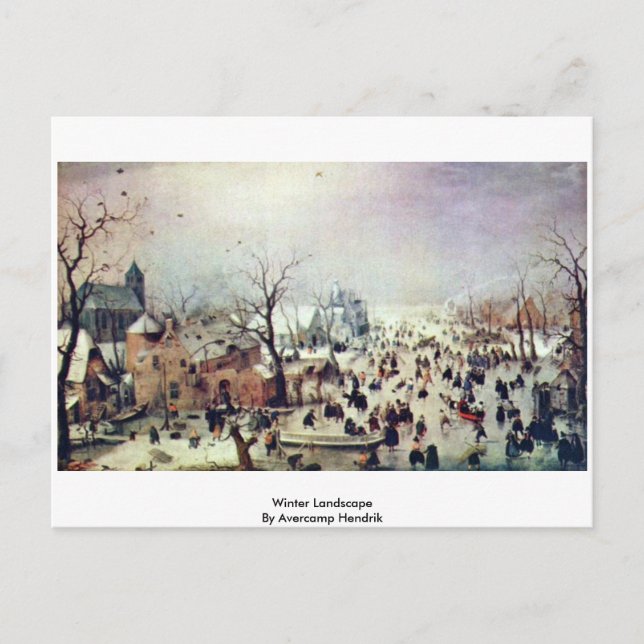 Winter Landscape By Avercamp Hendrik Postcard (Front)