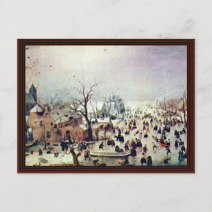 Winter Landscape By Avercamp Hendrik Postcard