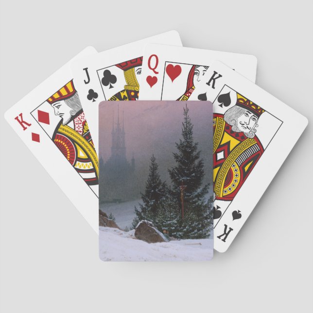 Winter Landscape (by Caspar David Friedrich) Poker Cards (Back)