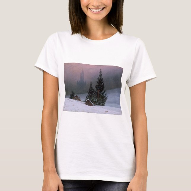 Winter Landscape (by Caspar David Friedrich) T-Shirt (Front)
