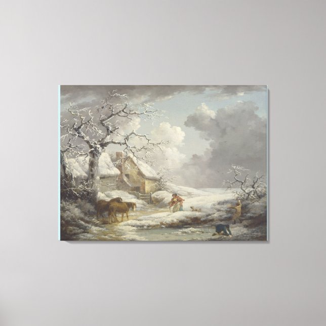 Winter Landscape by George Morland Canvas Print (Front)