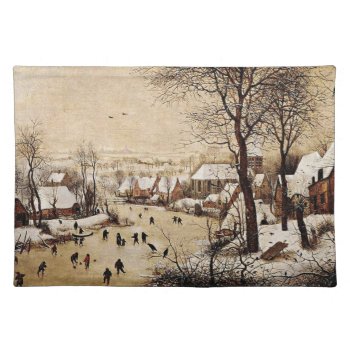 Winter Landscape By Pieter Bruegel The Elder  1565 Placemat by Virginia5050 at Zazzle