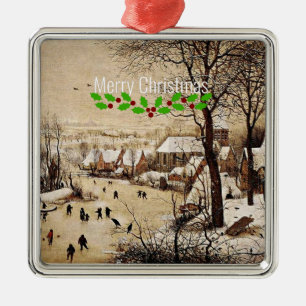 Winter Landscape by Pieter Bruegel the Elder, Metal Ornament