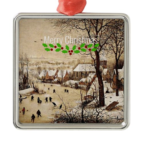 Winter Landscape by Pieter Bruegel the Elder, Metal Ornament