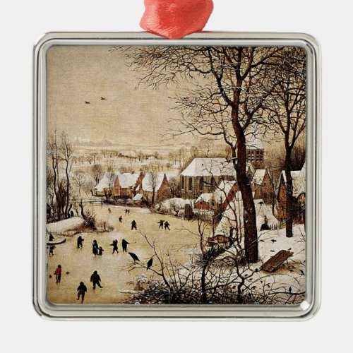 Winter Landscape by Pieter Bruegel the Elder Metal Ornament