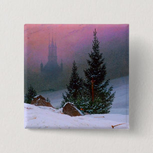 Winter Landscape Caspar David Friedrich Button