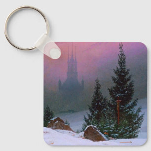 Winter Landscape Caspar David Friedrich Keychain