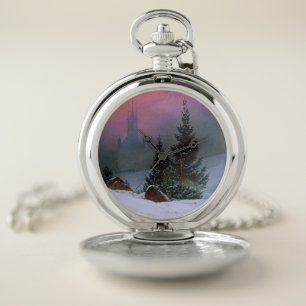 Winter Landscape Caspar David Friedrich Pocket Watch
