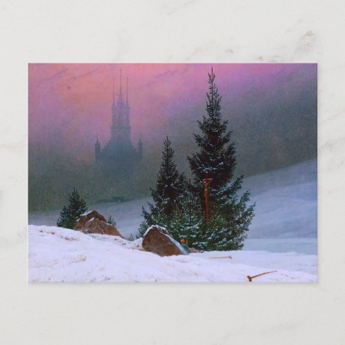 Winter Landscape Caspar David Friedrich Postcard