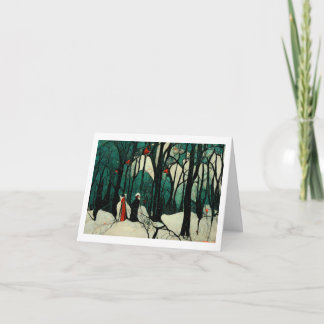 Winter Landscape Christmas Folded Greeting Card 01