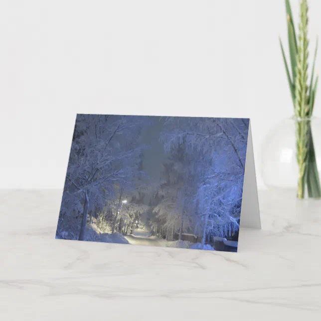 Winter Landscape Christmas Greeting Card. Holiday Card | Zazzle