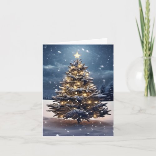 Winter Landscape Christmas Tree Card