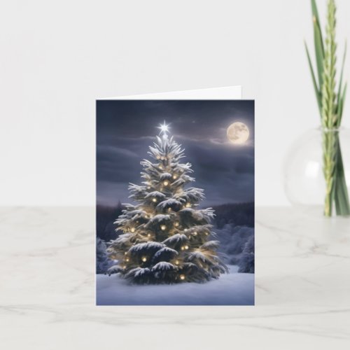 Winter Landscape Christmas Tree Card