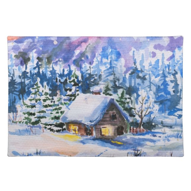 Winter landscape cloth placemat (Front)