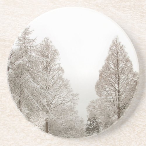 Winter Landscape Coaster Snow Covered Forest Gift