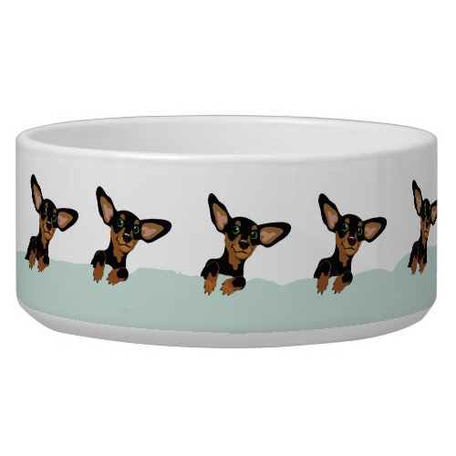 Winter landscape dachshund silhouette pet bowl
