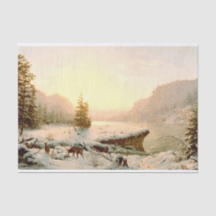 Winter Landscape, Decoupage Tissue Paper