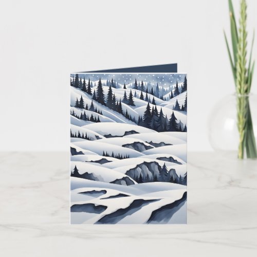 Winter Landscape Folded Holiday Card