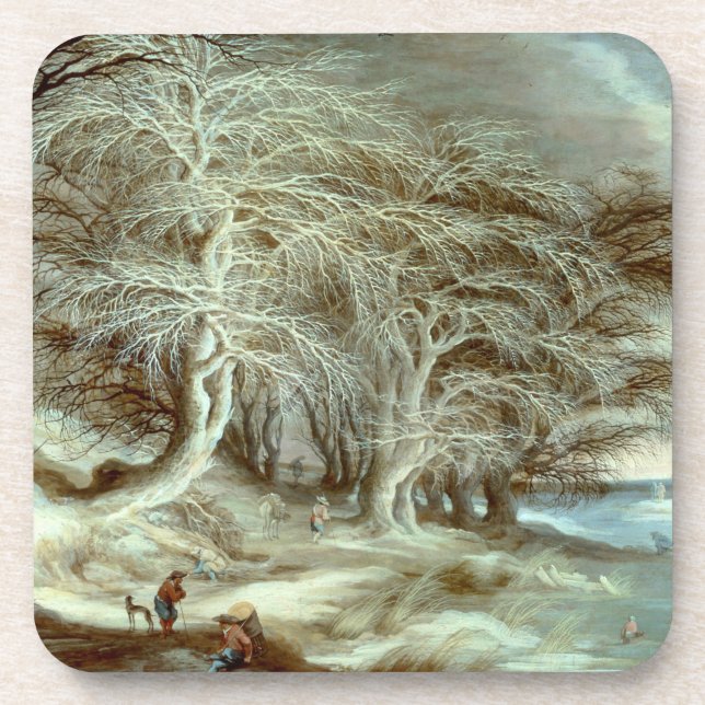 Winter Landscape Gijsbrecht Leytens Beverage Coaster (Front)