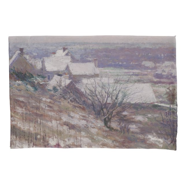 Winter Landscape (Giverny, Normandy, France) Pillow Case (Front-Left)