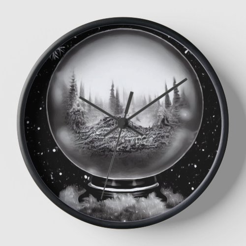 Winter Landscape Globe Clock