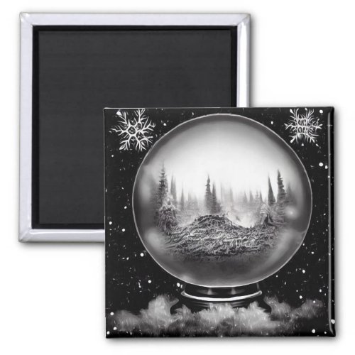 Winter Landscape Globe Magnet