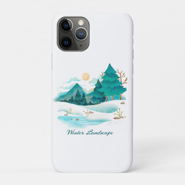 Winter Landscape Green iPhone / iPad case (Back)