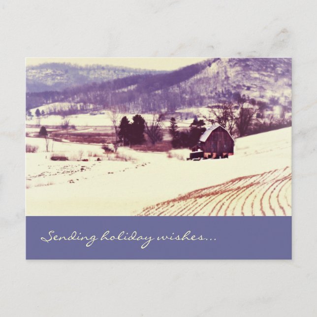 Winter Landscape Holiday Postcard (Front)