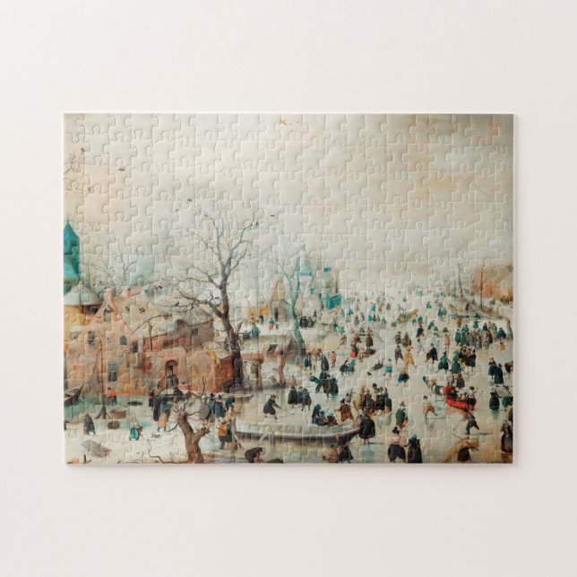 Winter Landscape Ice Skaters 1608 Hendrick Avercam Jigsaw Puzzle (Horizontal)