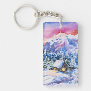 Winter landscape keychain
