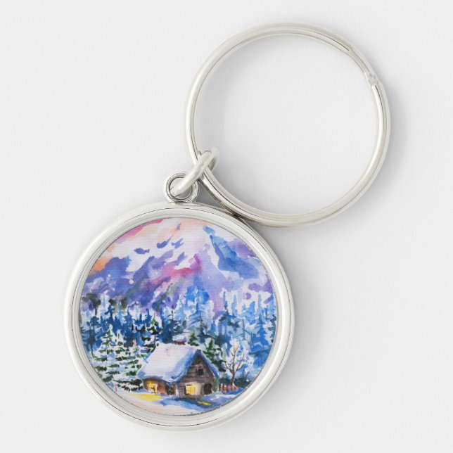 Winter landscape keychain (Front)