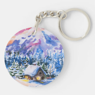 Winter landscape keychain