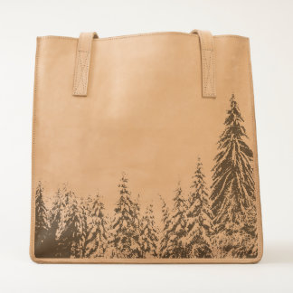 Winter landscape Leather Tote. Tote