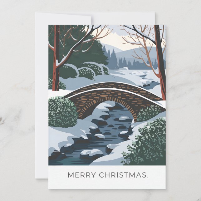 Winter Landscape - Merry Christmas Holiday Card (Front)