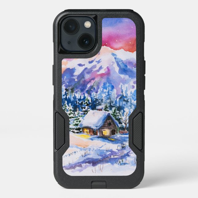 Winter landscape otterbox iPhone case (Back)