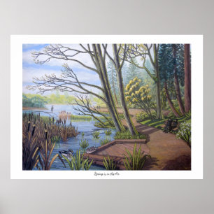 Winter Landscape Painting 9 Eagles Cheakamus River Poster