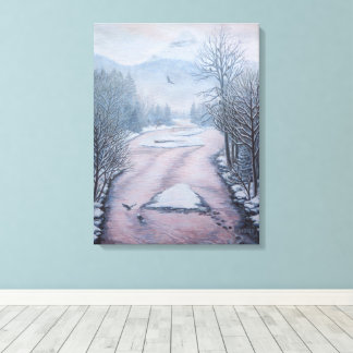Winter Landscape Painting 9 Eagles River Print