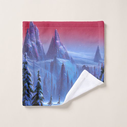 Winter landscape painting wash cloth