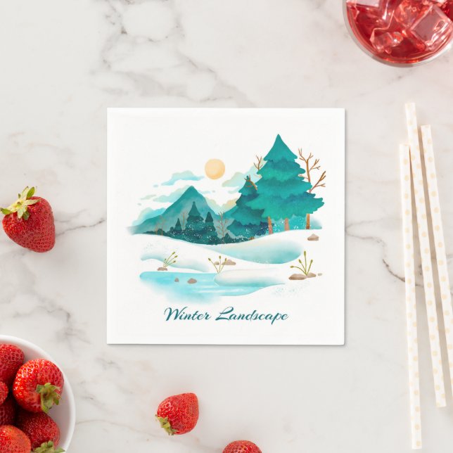 Winter Landscape Paper Napkin (Insitu)