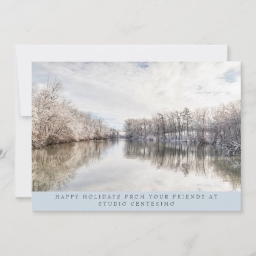 Winter Landscape Photo Corporate Logo  Holiday Card