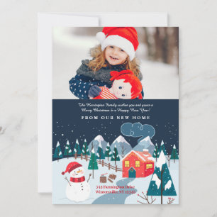 Winter Landscape Photo Holiday Moving Announcement