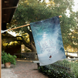 Winter Landscape Photographic Outdoor Seasonal House Flag