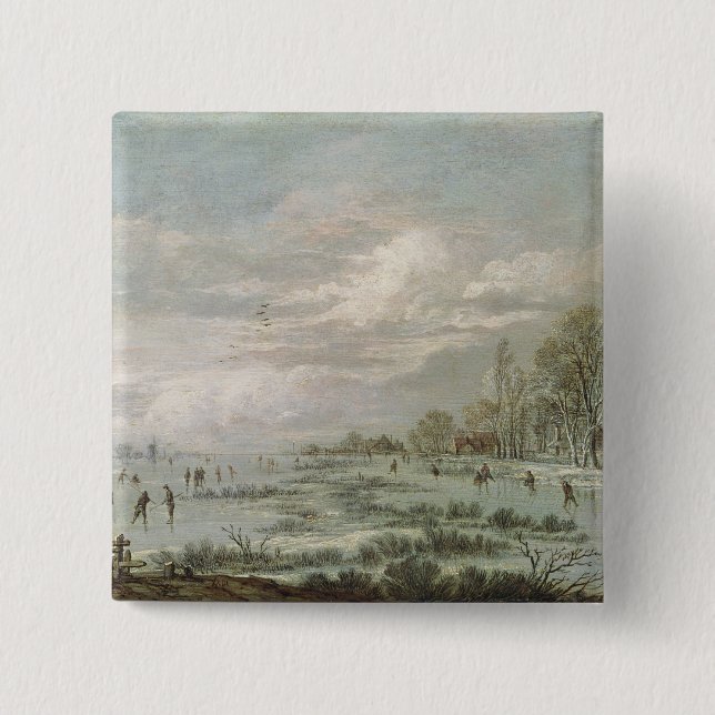 Winter Landscape Pinback Button (Front)
